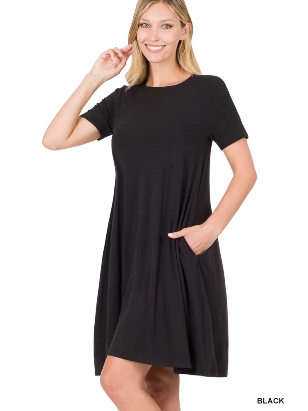 Zenana Premium Long Sleeve Jersey Flared Swing Tunic Dress W/ Pockets Size 2X
